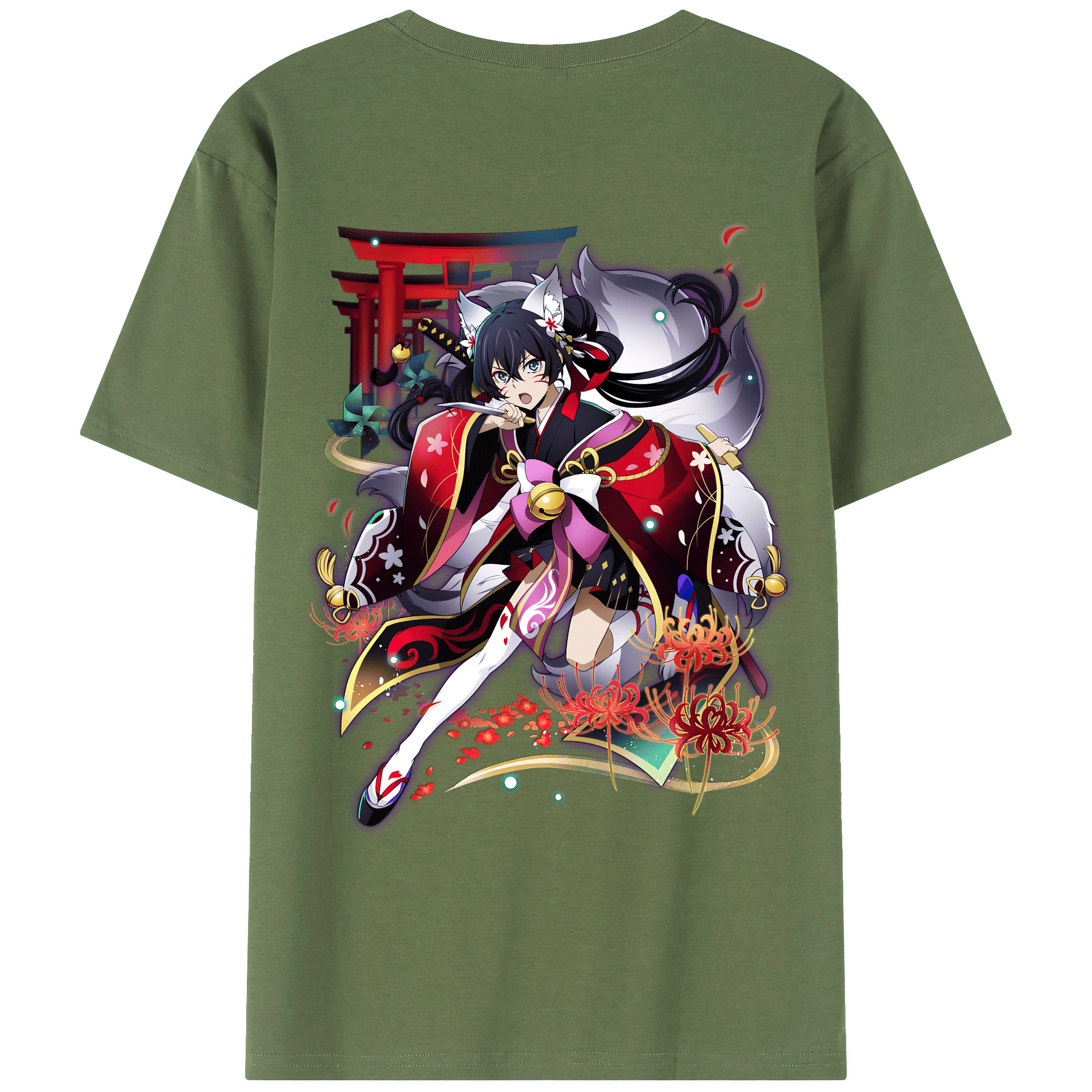 （画像用） 文豪ストレイドッグス Bungo Stray Dogs 綿100％ メンズ半袖Tシャツ（バックプリント） 通気性